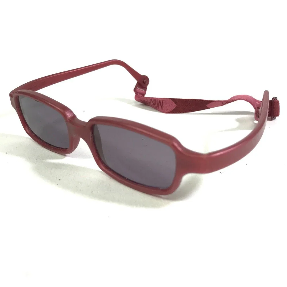 Miraflex Sunglasses NEW BABY 2 Red Rectangular Frames with Purple Lenses